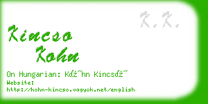 kincso kohn business card
